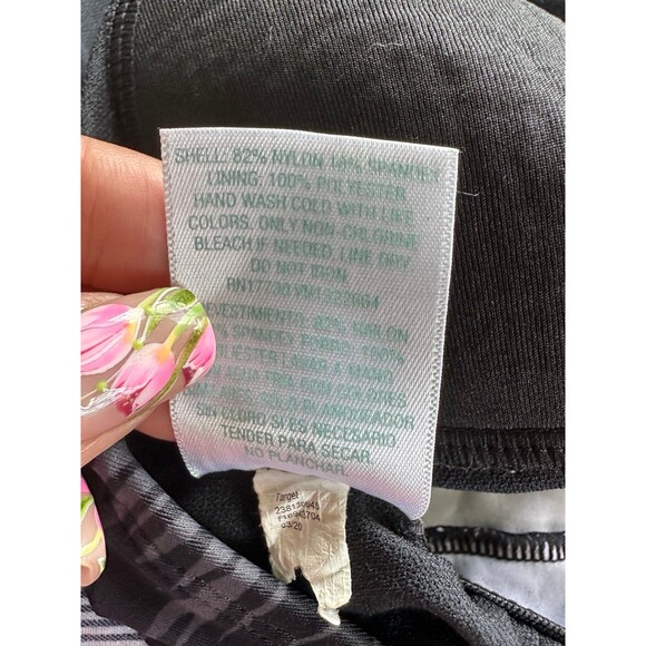 Kona Sol Tropical Palms Black Gray Halter Racerback Tankini Swim Top XS - Picture 6 of 6